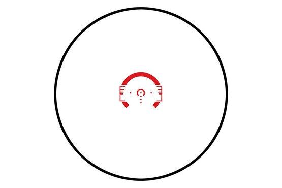 Primary Arms Compact 2.5x Prism Scope with glass etched ACSS CQB-M reticle shown with red illumination